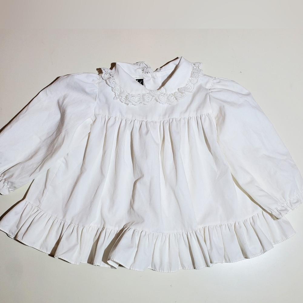 Vintage All White Cotton With Lace Trim Dress